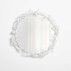 Customizable Wall <b>Mirror</b> With Flowers at the Frame With Customized Frame Color and Size for Home Decoration Hotels - Product Image 1