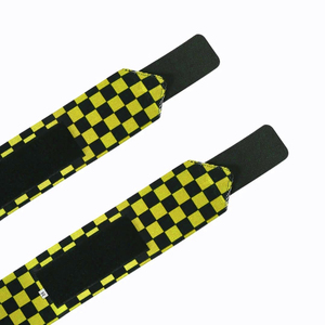 Muñequeras Deportivas de Algodón a Cuadros con Logotipo Personalizado y Cierre de Velcro para Gimnasio, Levantamiento de Pesas, Potencia y Entrenamiento de Fuerza - Product Image 3