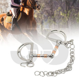 Bridon à double articulation avec anneau en D en acier inoxydable de qualité supérieure, soulagement maximal de la langue, support latéral stable, empêche le refoulement du bit par le cheval - Product Image 4