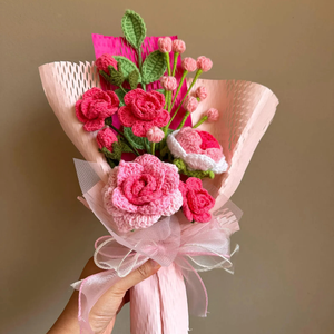 Plantas de flores de ganchillo hechas a mano, flores artificiales para siempre, regalo para un amigo, perfecto para decoraciones para el hogar, OEM hecho en Vietnam - Product Image 2