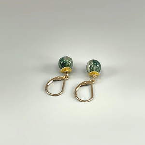 Boucle d'oreille en agate de mousse en argent sterling 925 faite à la main étonnante boucle d'oreille en argent de haute qualité avec des bijoux de mode élégants avec des pierres précieuses - Product Image 1