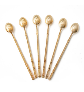 Cuillère à bar en laiton de haute qualité, design en bambou, manche long, artisanat royal, utilisée pour les bars et les fêtes de mariage - Product Image 3