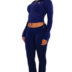 Women <b>Cropped</b> <b>Zip</b> <b>Up</b> <b>Hoodies</b> Custom Logo Slim Fit <b>Hoodies</b> Women OEM ODM Private Label Activewear Streetwear Wholesale - Product Image 4