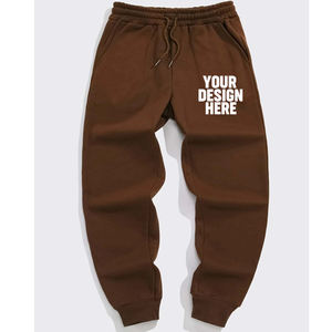 Pantalons de survêtement en molleton de coton pour homme, anti-froissement, teinture unie, chauds, extensibles, avec cordon de serrage, pour le travail et les occasions décontractées - Product Image 1