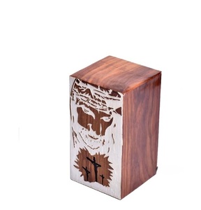 Urne funéraire artisanale en bois de rose pour Arbre de Vie, personnalisée, grande, pour cendres humaines adultes, simple. - Product Image 1