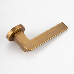 Poignée en laiton antique sur alliage de zinc rose, design étagé, finition vintage, levier de porte <span class=keywords><strong>rond</strong></span> avec rosette pour chambre à coucher, salle de bain, bureau - Product Image 3