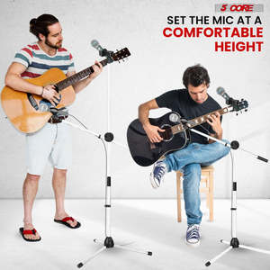 5 Core Mic Stand Floor Height Adjustable <b>Tripod</b> Microphone Stands w Extending Telescoping Boom Arm - Product Image 4