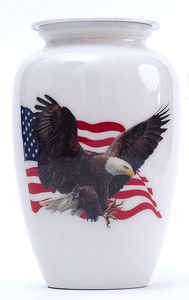 Urna de cremación de cenizas funerarias recubiertas de esmalte de aluminio, urna de almacenamiento de cenizas humanos de diseño moderno - Product Image 2