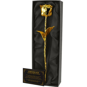 Romantic <b>Gift</b> Gold Rose With Stand Forever Real Rose Flowers 24k Plated Gold Dipped Rose Flower For Valentines Day Mothers Day - Product Image 2