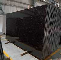 Meilleure qualité noir galaxie granit dalles carreaux blocs polis comptoirs de cuisine prix usine livraison rapide propriétaires de carrière