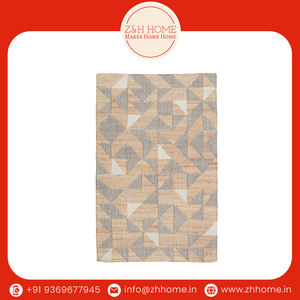 พรมปูพื้นดีไซน์ทันสมัยขายดีที่สุด สีเบจ เทา ขาว ทอมือ ขนสูง ลายเรขาคณิต ทำจากวัสดุปอกระเจาและโพลีโพรพิลีน เหมาะสำหรับสำนักงานและห้องละหมาด - Product Image 6