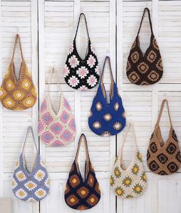 Nuevo Bolso de Cuerda de Algodón Tejido para Mujer, Bolso Bandolera con Diseño de Margaritas, Bolso de Playa Estilo Mori - Product Image 1