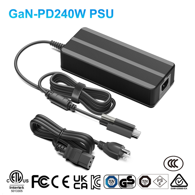 240W USB-C PD 3.1 Power Adapter with Screw Lock Type-C Connector for Ultra High Power Industrial Use