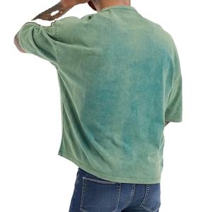 Camisetas ligeras lavadas con ácido para hombre, ropa formal de talla grande, fabricante de ropa al por mayor de algodón 100%, servicio OEM - Product Image 3