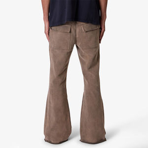 กางเกงวอร์มขาบานทรงแฟชั่นสตรีทสไตล์สำหรับผู้ชาย ผ้าเฟรนช์เทอร์รี่เนื้อหนา ซันเฟดวอช ทรงแบ็กกี้ ซิปข้าง รับทำโลโก้ OEM - Product Image 4