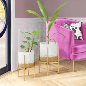 กระถางโลหะสีดำหนาพร้อมโครงสร้างที่ทันสมัยทนทานเหมาะสำหรับพืชในร่มกลางแจ้งเพิ่มเสน่ห์ที่หรูหราทันสมัย - Product Image 4