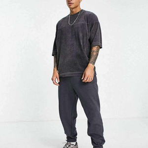 Camiseta de Algodón de Primera Calidad, Cuello Redondo, Hombros Caídos, Talla Grande, para Hombre - Product Image 1