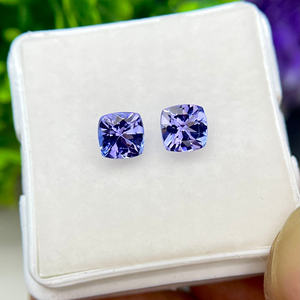Venta al por mayor natural tanzanita y zoisita par de piedras preciosas forma de cojín lupa color azul para la fabricación de joyas de nuestra tienda de piedras preciosas - Product Image 5