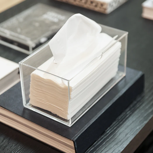 Caja de pañuelos de acrílico transparente personalizada, precio más bajo, fabricante, organizador rectangular transparente, caja de pañuelos de acrílico - Product Image 1