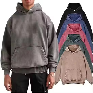 Wholesale Vintage Washed Hoodie <b>Tie</b> Dye Acid Wash Hoodie Heavyweight Cotton French Terry Oversized Men's Hoodies - Product Image 6