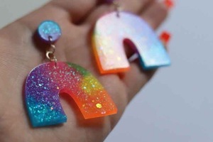 Pendientes de Resina Bordados a Mano, Joyería de Moda de Acero Inoxidable para Mujeres y Niñas, Estilo Clásico para Bodas, Alta Calidad - Product Image 3