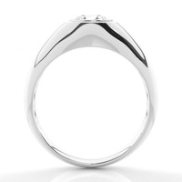 Nouvel arrivage de bagues de fiançailles en or blanc serti de lunette avec diamants taille ronde Finger Promise Lab Grown Diamond Mens Rings