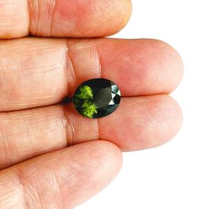 Piedra preciosa curativa suelta verde oliva facetada de moldavita natural para hacer joyas de piedra natal hechas a mano a la moda a granel - Product Image 1