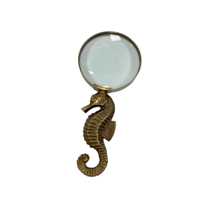 Loupe en laiton artisanale avec poignée en forme d'hippocampe nautique, loupe de bureau vintage décorative pour la décoration de la maison, cadeau - Product Image 6