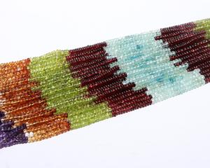 ลูกปัดหินผสมแบบกลมเรียบขนาด3-4มม. ลูกปัดหลากสีสำหรับทำเครื่องประดับสร้อยคอและสร้อยข้อมือ - Product Image 2