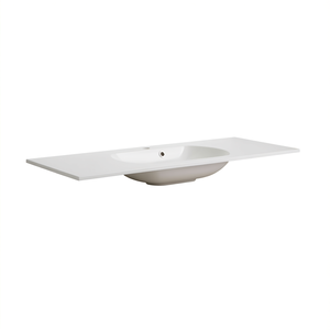 Lavabo a consolle Koricini 120 cm in marmo ricomposto con vasca singola centrale - Product Image 3