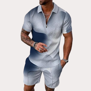 Conjuntos de polos y pantalones cortos Conjuntos cortos de verano Conjuntos cortos Trajes Polo de moda Conjunto informal de manga corta y pantalones cortos - Product Image 6