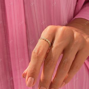 La banda trenzada infinita de oro sólido de 14 quilates más moderna, nueva colección, banda de eternidad apilable delicada trenzada única, fiesta de boda - Product Image 6