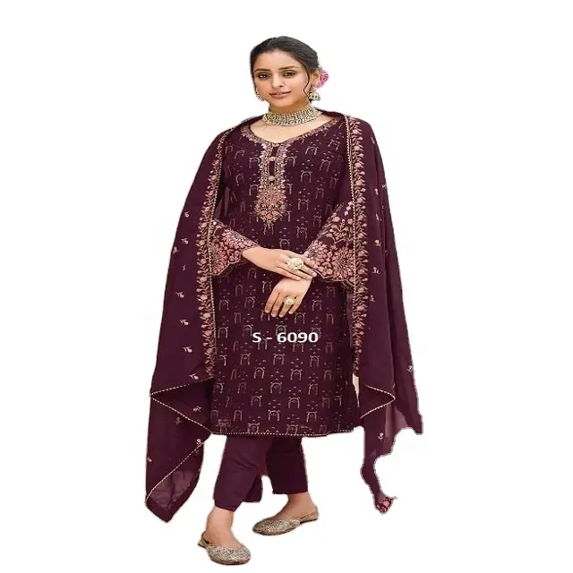 Nuovo Design esclusivo Party wear Georgette stile indiano e pakistano Salwar Kameez disponibile a prezzo all'ingrosso salwar kameez