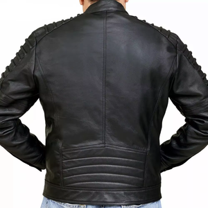 Chaqueta de Cuero Casual para Hombre, Estilo Nuevo, Desgastada, de Piel de Cordero Genuina, Material de Primera Calidad, Precio al por Mayor - Product Image 6