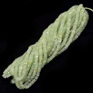 Pierre de Prehnite naturelle perles de pneu Heishi lisses brins 6-7mm perles de pierres précieuses en vrac polies pour la fabrication de bijoux au prix de gros - Product Image 3