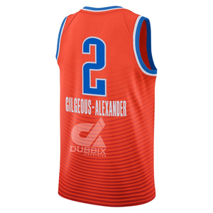 Maillot de basket-ball pour homme 2024, style américain, noir, de haute qualité, cousu, uniforme respirant, 3D, Gilgeous-Alexander 2, Giddey 3, vente en gros - Product Image 2