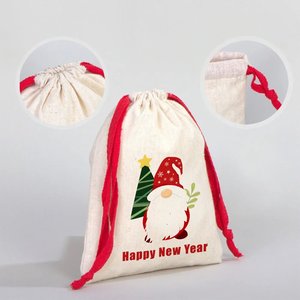 Custom Cotton New Year Red <b>Drawstring</b> <b>Pouch</b> 6 8 (15 20 Cm) Screen Printed Gift Bag for Clothing Crafts Embroidered Logo - Product Image 4