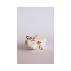 Pendientes de Alta Calidad al por Mayor, Estilo Infinito, Cristales Amarillos y Blancos de 10x15mm, Chapados en Oro de 18K sobre Plata de Ley 925 - Product Image 3