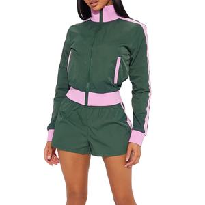 Ensemble coupe-vent personnalisé avec logo, meilleure qualité, short en nylon, ensemble deux pièces pour femme, coupe-vent 2026 - Product Image 3