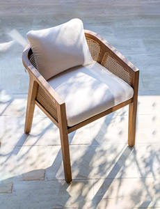 Midcentury restaurant <b>chairs</b> <b>chairs</b> from teak with <b>rattan</b> including <b>cushions</b> - Product Image 2
