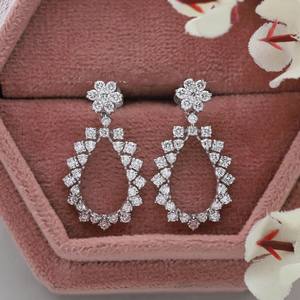 4ctw Solid Gold Open Pear Cut Style Moissanite <b>Diamond</b> Drop Dangle Earrings Genuine <b>Diamond</b> Drop Dangle Earrings Gift for Her - Product Image 1