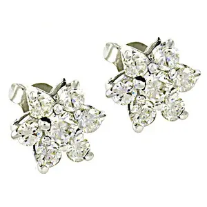 Boucles d'oreilles clous en diamant en forme de fleur, bijoux fins pour femmes, cadeau - Product Image 2
