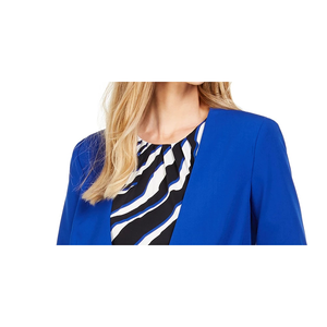 Blazer Senza Colletto Blu da Donna Calvin Klein con Ricamo e Decorazione a Bottoni, Tessuto, Taglia 4 - Product Image 2