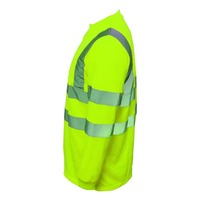 T-shirt de sécurité à manches longues en tissu de bambou haute visibilité orange avec poche poitrine T-shirt de construction à bande réfléchissante segmentée
