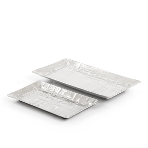Plateau de service au chocolat excellente qualité métal Restaurant fournisseur couleur argent forme ovale Cupcake plateau de service pour ustensiles de cuisine - Product Image 4