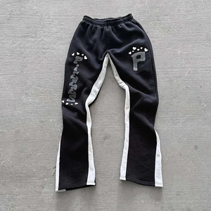 Pantalones acampanados informales personalizados para hombre al por mayor, pantalones para correr ligeros y transpirables con salpicaduras de pintura de grafiti OEM 2025 - Product Image 5