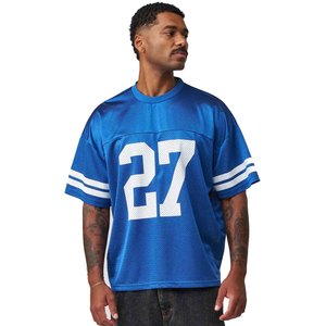 Nueva Llegada: Camiseta de Fútbol Americano Azul para Hombre, Número 27, Cuello Redondo, Manga Corta, Transpirable, Corte Holgado - Product Image 1