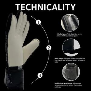 Premium Adulte Super Grip Résistant À L'usure Flexible 4mm Latex Doigt Sauver Gants De Football De Protection Gardien De But - Product Image 5