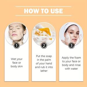 Handmade 100g Anti-<b>Acne</b> Exfoliating Bar <b>Soap</b> for Oily Skin Turmeric Lemon Kojic Acid Formula Cross-Border Trade Fashion TK Model - Product Image 3