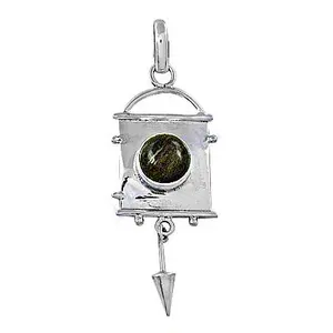 Modern Women's 925 Silver Green Stone <b>Pendant</b> Handmade Religious <b>Charm</b> with Diamond and <b>Pearl</b> Gift for Jewelry - Product Image 3